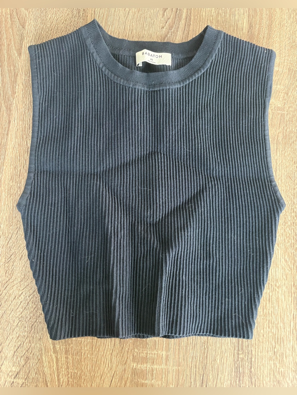 Babaton Black Ribbed Knit Tank